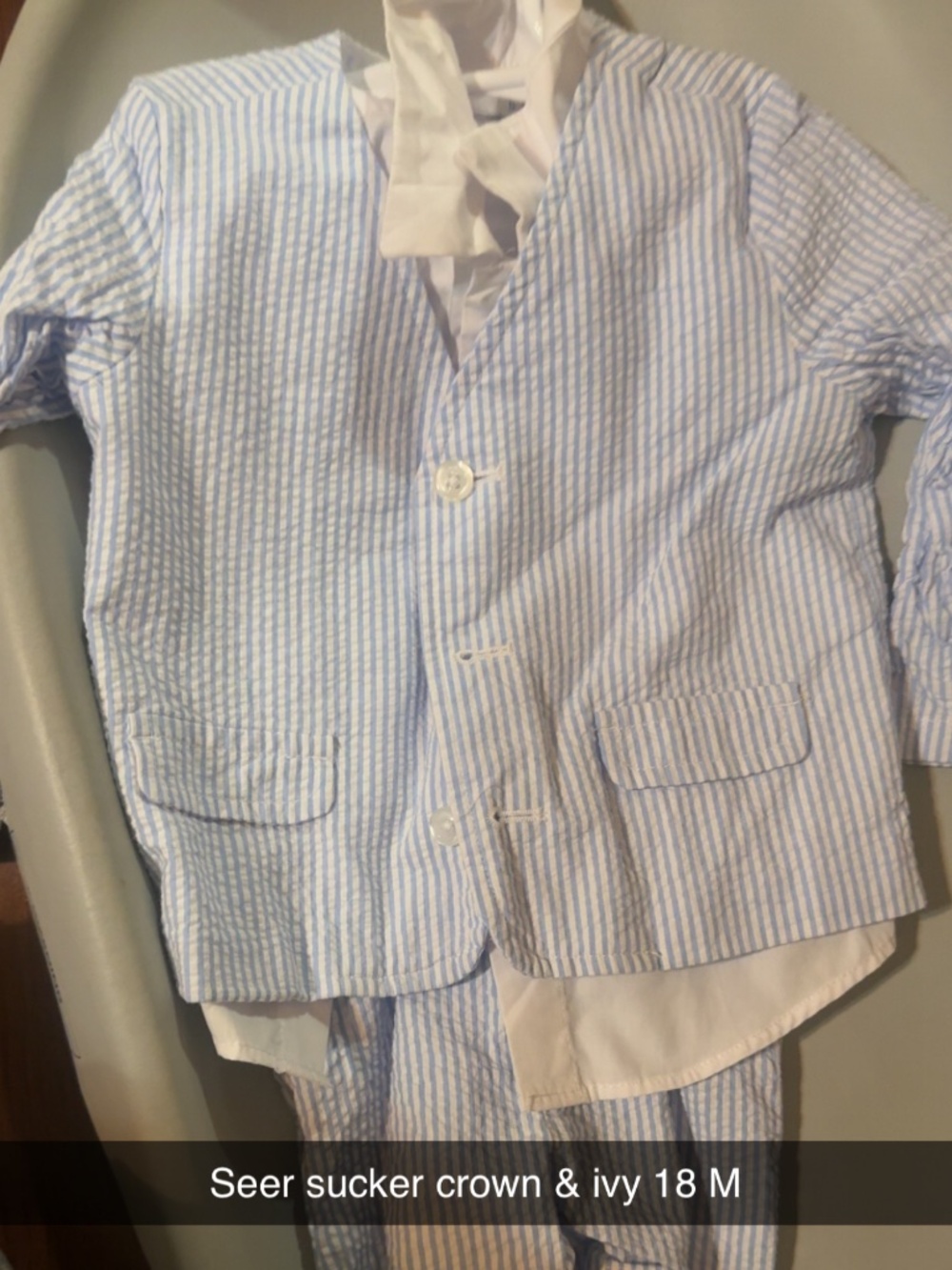 Seer sucker short and jacket set